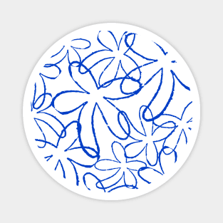 FLOWER DOODLE BLUE Magnet